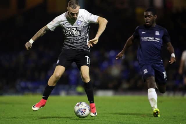 Posh star Marcus Maddison in action at Southend. Photo: Joe Dent/theposh.com.