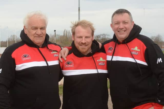 The Panthers management team of (from left) Trevor Swales, Carl Johnson and Ged Rathbone.