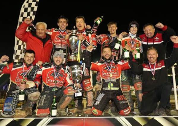 Peterborough Panthers celebrate their KO Cup success. Picture: Stephen Waller