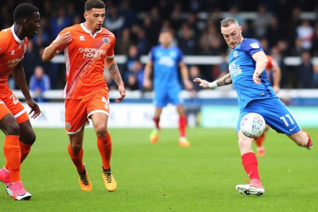 Marcus Maddison of Peterborough United scores the opening goal of the game - Mandatory by-line: Joe Dent/JMP - 28/10/2017 - FOOTBALL - ABAX Stadium - Peterborough, England - Peterborough United v Shrewsbury Town - Sky Bet League One
