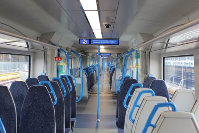 Inside one of the new trains