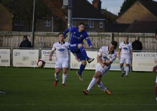 Josh Moreman in action for Peterborough Sports against Basford at the weekend. Photo: James Richardson.