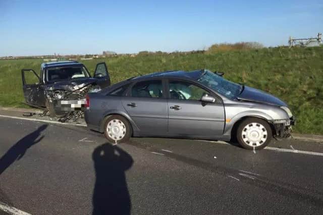 The scene of the crash on the A16