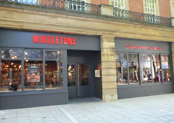 Interiors and exterior of the Middletons Streakhouse & Grill,  Bridge Street