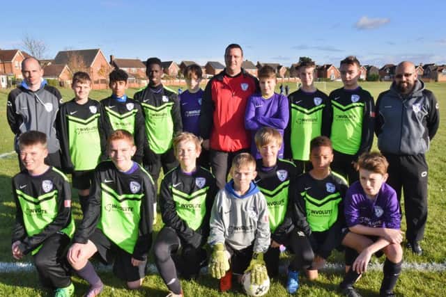 Malborne Rangers Under 14s are pictured before their 14-1 win over Hampton Royals. From the left are, back, Daniel Knight, Leon Jordan, Vilian Radic, Ricardo Jamanca, Liam Weston, Derek Weston, Michal Pawelek, Harrison King, Shayne Costen, Steve Rockliffe, front,  Ashton Strangward, Oren Spivak, Sam Mee, Jayden Stevens, Sean Knight, Kalani Kenton and Harry Kesson.