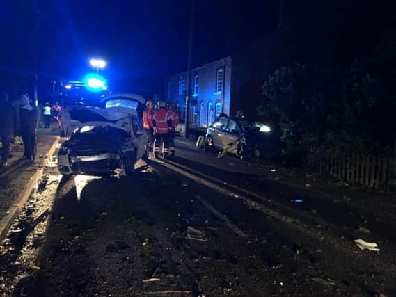 The scene of the crash at Elm. Photo: Cambs Fire and Rescue Service