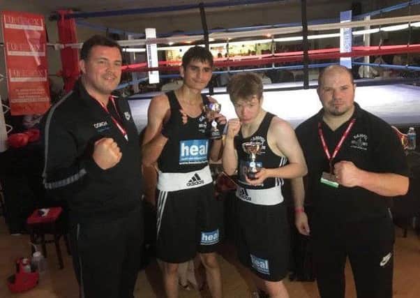 The successful Peterborough Police team at Corby. From the left are Leighton Morgan, Jaansheer Raja, Connor Dane and Mark Dane.
