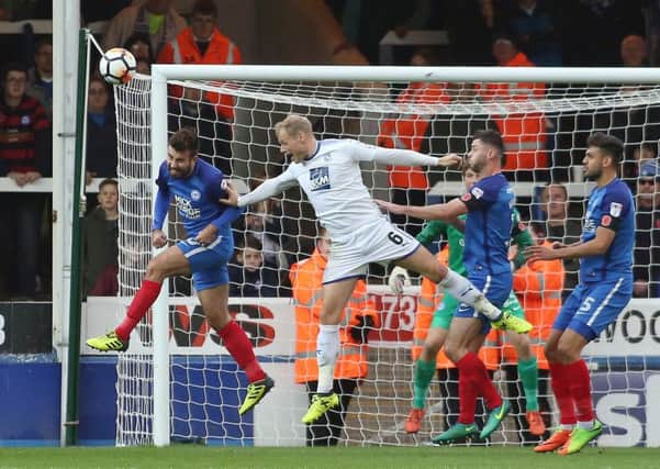 Action from the 1-1 FA Cup draw between Posh and Tranmere on November 4.