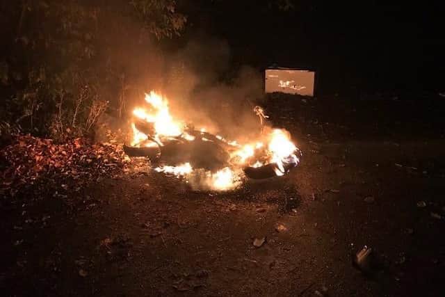 The scene of the arson