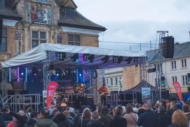 Idolising Nova, playing at the lights switch-on in Peterborough on Saturday.Photo: Paul England.