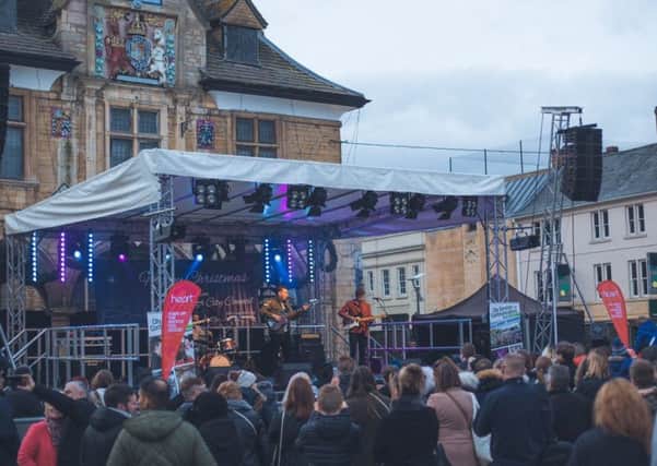 Idolising Nova, playing at the lights switch-on in Peterborough on Saturday.
Photo: Paul England.
